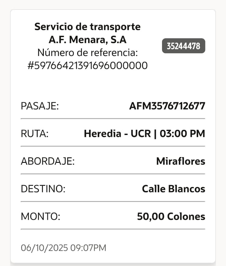 Mockup de pago de transporte mostrando QR y validación